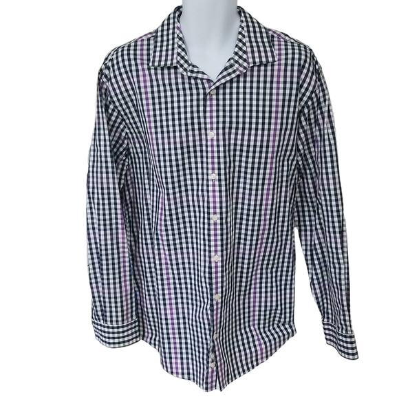 $10 Sale Kenneth Cole Plaid Long Sleeve Button Down Shirt - Picture 1 of 5